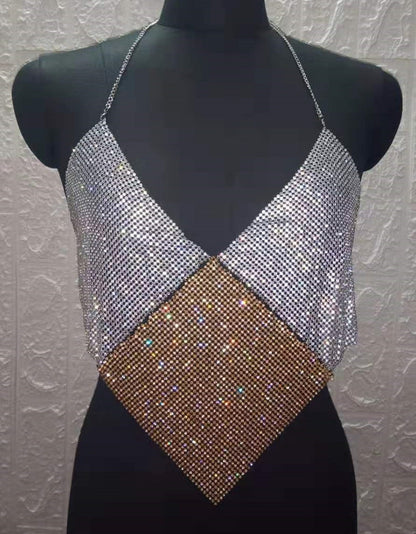 V Neck Crystal Cami Top