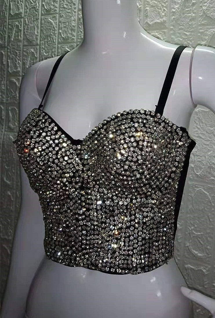 Full Crystal Bralette Cami