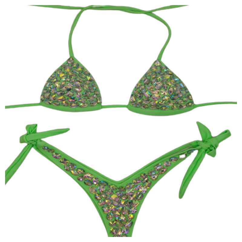 Crystal Low Waist Bikini Set