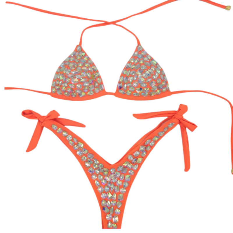 Crystal Low Waist Bikini Set