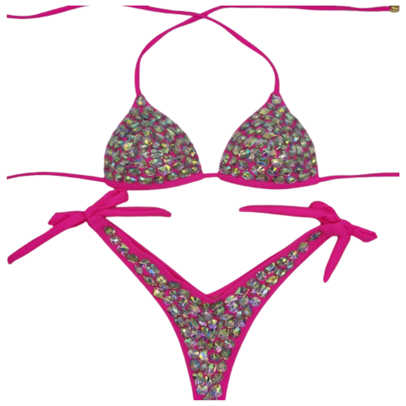 Crystal Low Waist Bikini Set