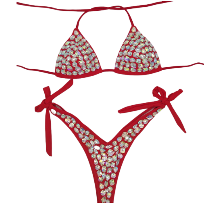 Crystal Low Waist Bikini Set