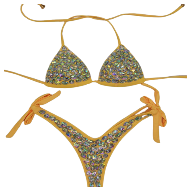 Crystal Low Waist Bikini Set