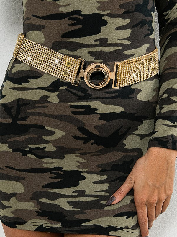Round Diamond Buckle Belt