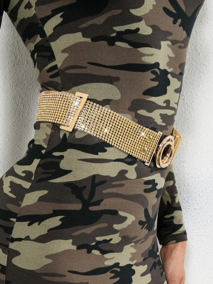 Round Diamond Buckle Belt