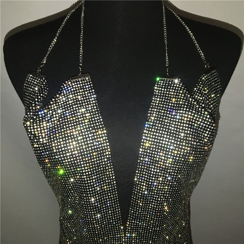 Dip It Low Diamanté Dress