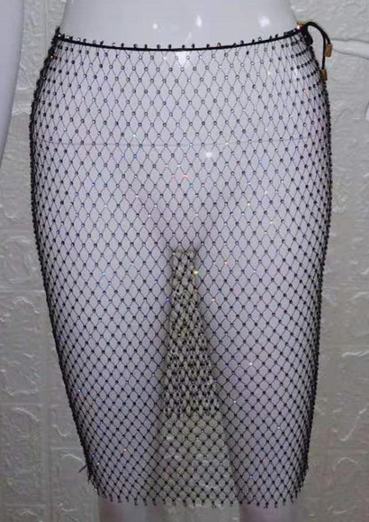 Mesh Midi Diamond Skirt