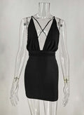 Simple But Shiny - Deep V Dress