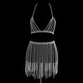 Pearl Bra Skirt Bikini Cover Up Set
