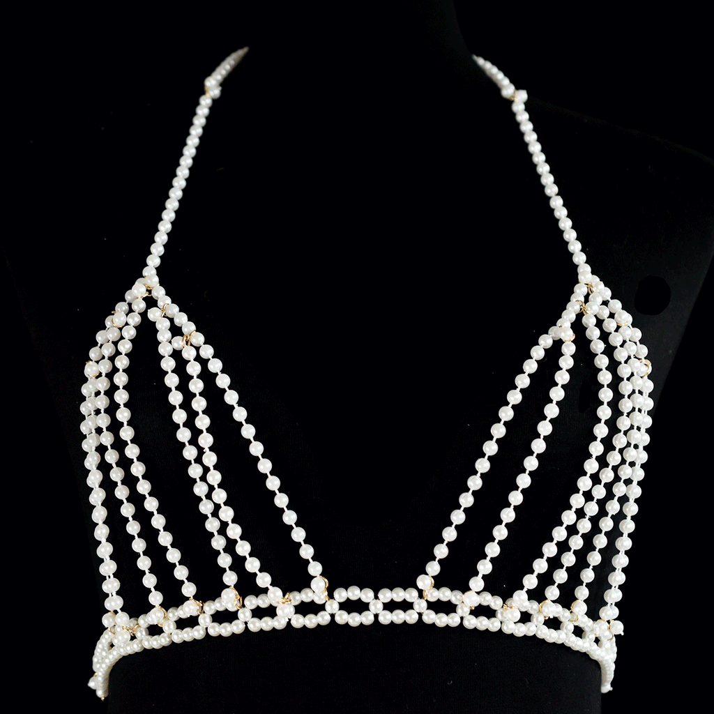 Pearl Bra Skirt Bikini Cover Up Set