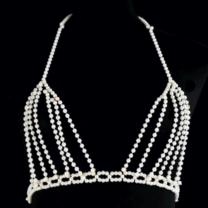 Pearl Bra Skirt Bikini Cover Up Set