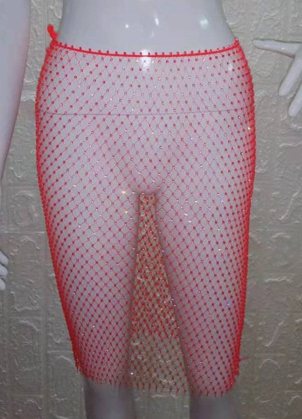 Mesh Midi Diamond Skirt