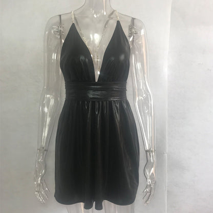 Laser Sparkle Backless Dress