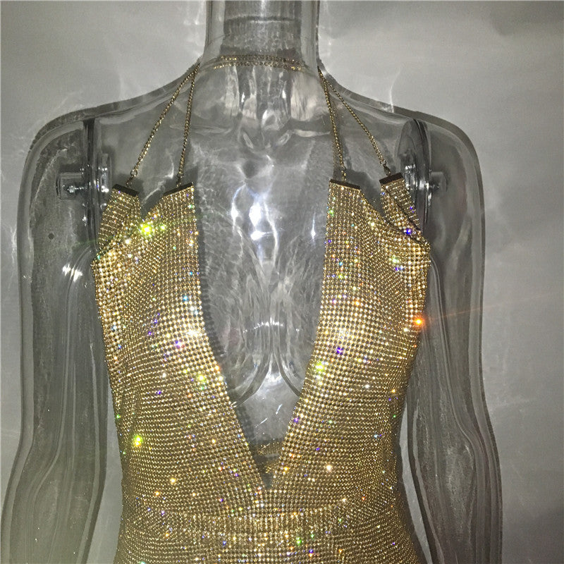 Dip It Low Diamanté Dress