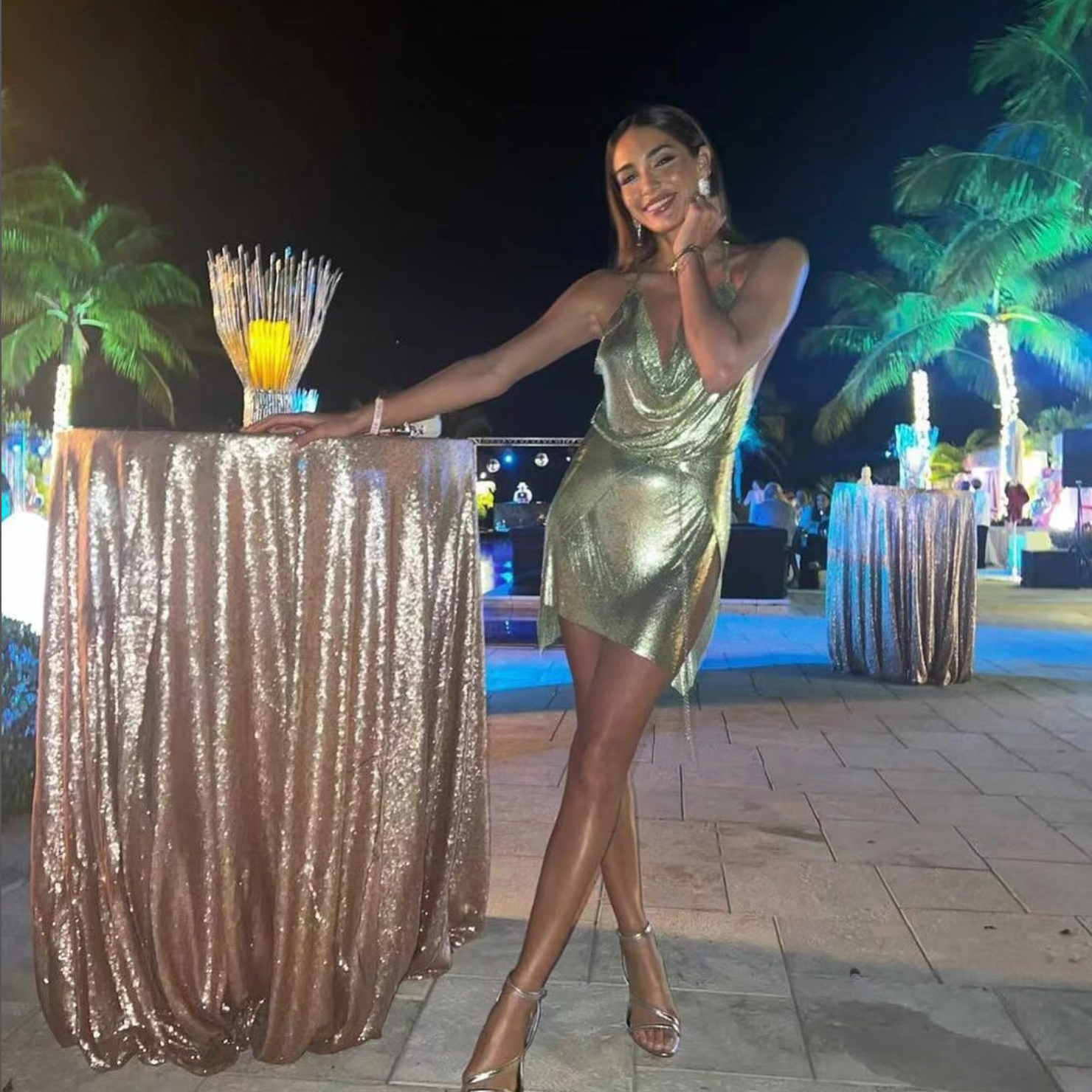 Lime Green Chainmail Mini Dress | ShinyGal, L Lime Green Chainmail Mini Dress | ShinyGal, L