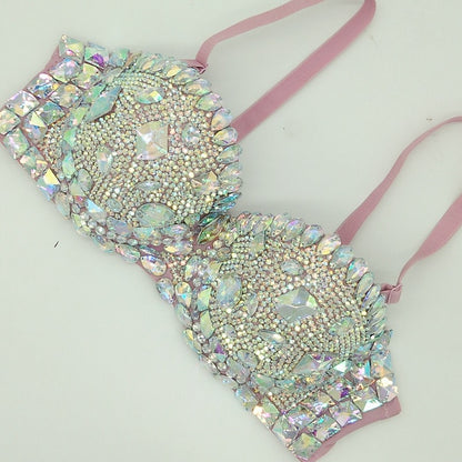Rhinestone Padded Bra Top