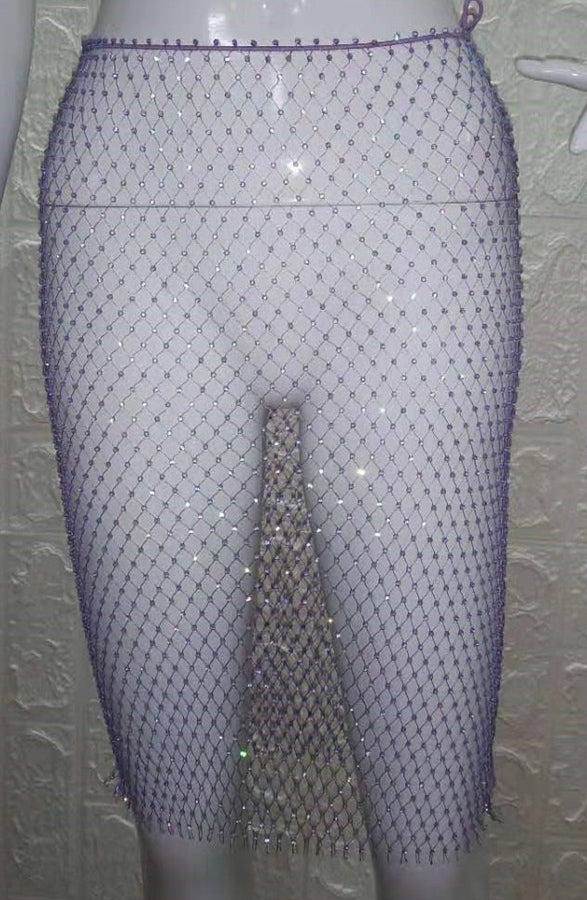 Mesh Midi Diamond Skirt