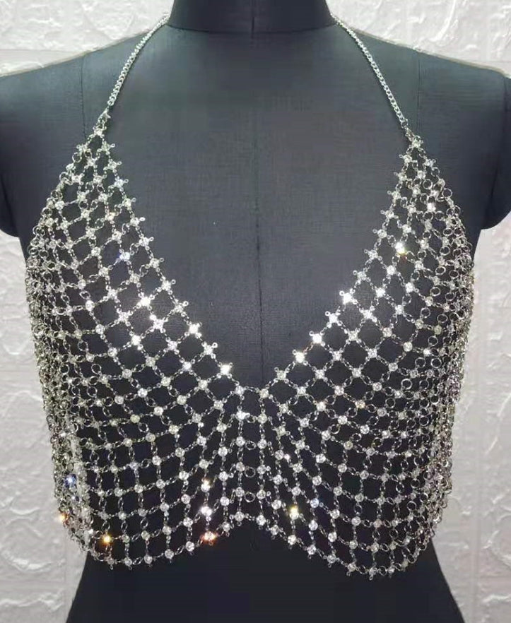 Sparkle V Neck Cami Chain Top