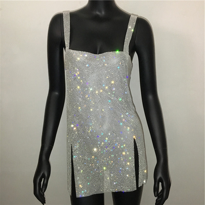 Diamanté Chainmail Top/Dress With Belt