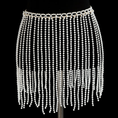 Pearl Bra Skirt Bikini Cover Up Set